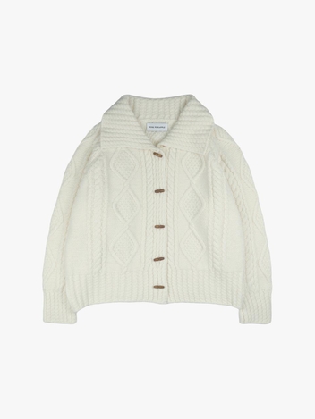 TOGGLE COLLAR CARDIGAN_IVORY
