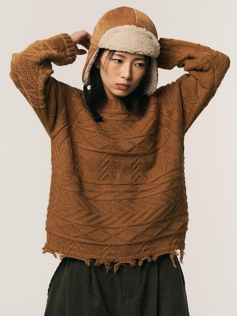 AR_Cable damage knitted sweater_2color