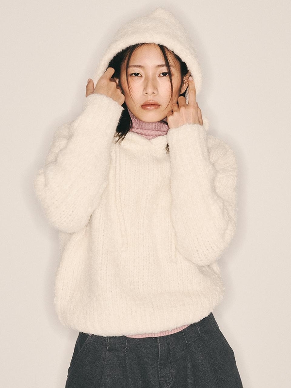 AR_Fluffy hooded sweater_2color