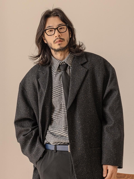 러기드하우스 : 소프트 피치 글렌 체크 셔츠 블랙