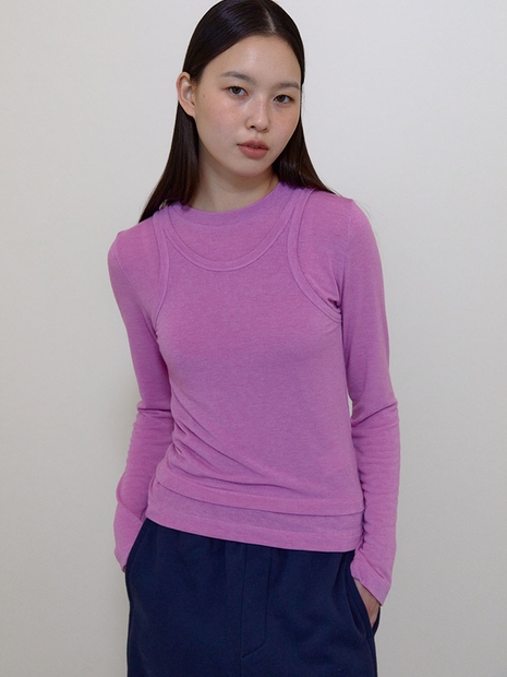 Layered set up T-shirts (Purple pink)