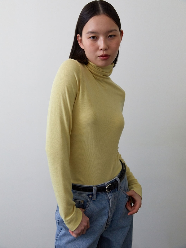 [7차 11월 25일 예약배송] Classic Turtle neck T-shirts (Lemon)