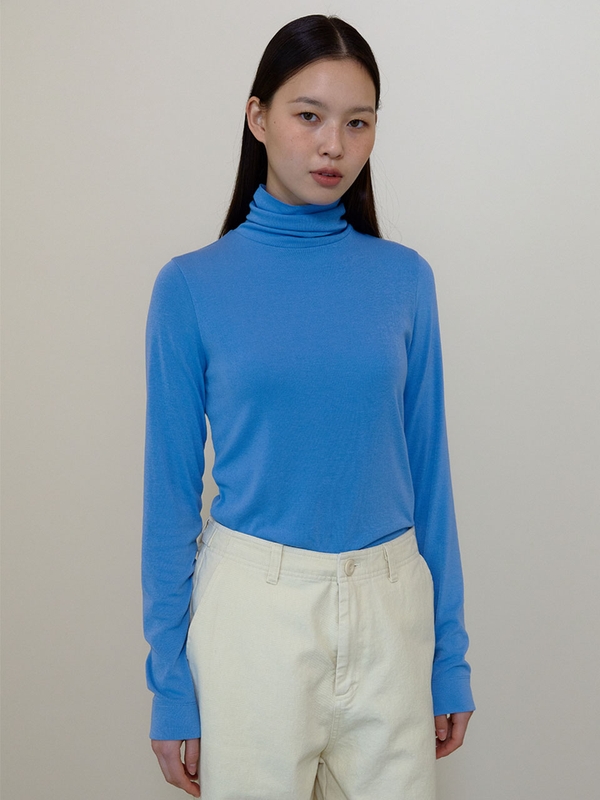 [4차] Classic Turtle neck T-shirts (Sky blue)