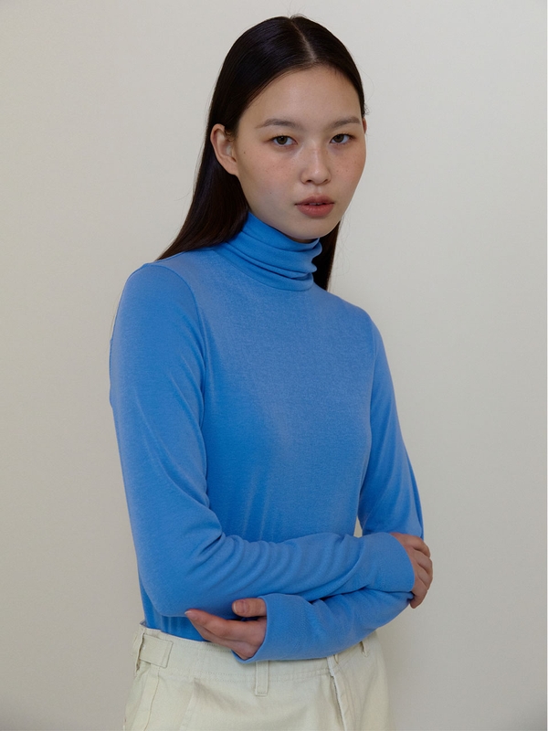 [4차] Classic Turtle neck T-shirts (Sky blue)