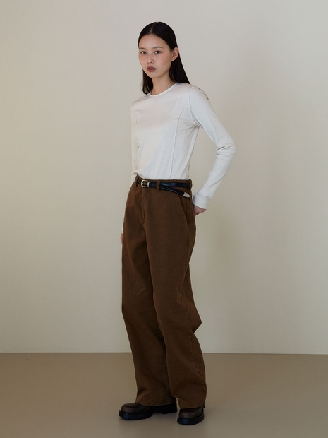 Double pintuck line T-shirts (Ivory)