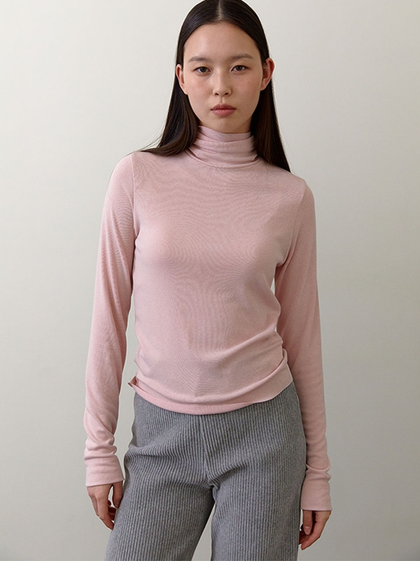 [13차 11월 25일 예약배송] Classic Turtle neck T-shirts (Light pink)