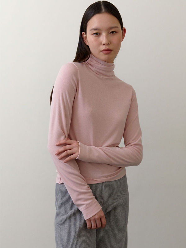 [13차 11월 25일 예약배송] Classic Turtle neck T-shirts (Light pink)