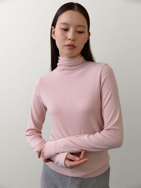 [13차 11월 25일 예약배송] Classic Turtle neck T-shirts (Light pink)