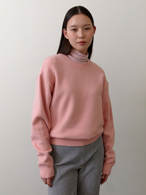 [13차 11월 25일 예약배송] Classic Turtle neck T-shirts (Light pink)