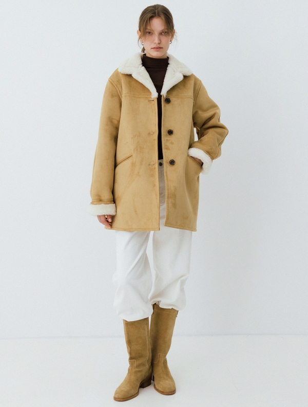 [예약발송 11/15순차출고] shearling half coat (beige)