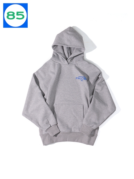 85 HEAVY FLEECE HOODED PULLOVER SWEATSHIRT-MELANGE GREY 