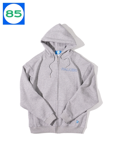 85 MID WEIGHT 50/50 FLEECE ZIP UP HOODED SWEATSHIRT-MELANGE GREY 