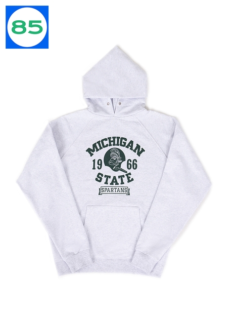 85 RAGLAN HOODIE(MICHIGAN) - WHITE MELANGE 