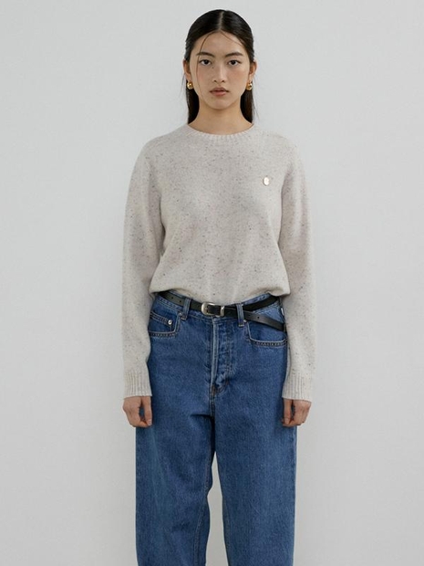 Popcorn wool pullover Ivory