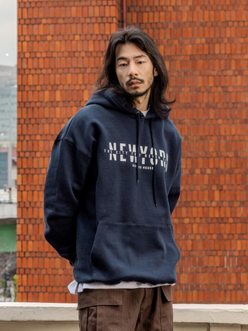 러기드하우스 : 뉴욕 기모 후드티 네이비