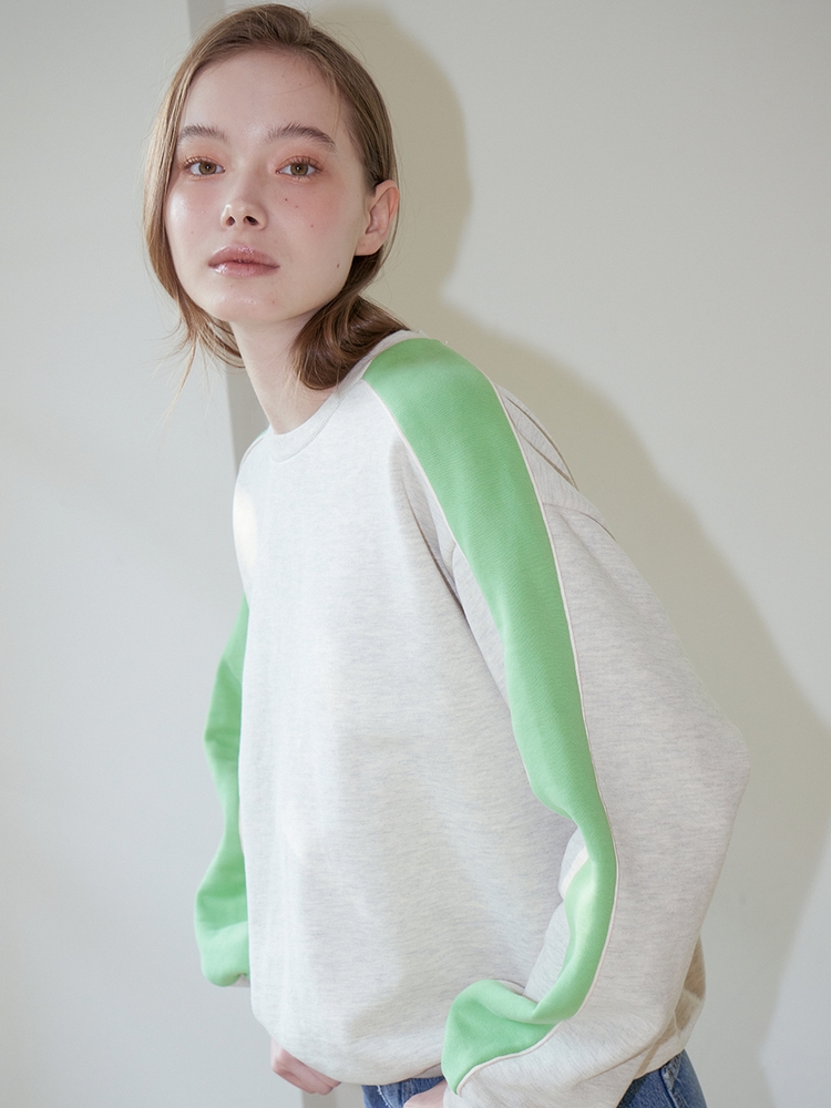 LINE COLOR BLOCK SWEATSHIRT_GREY