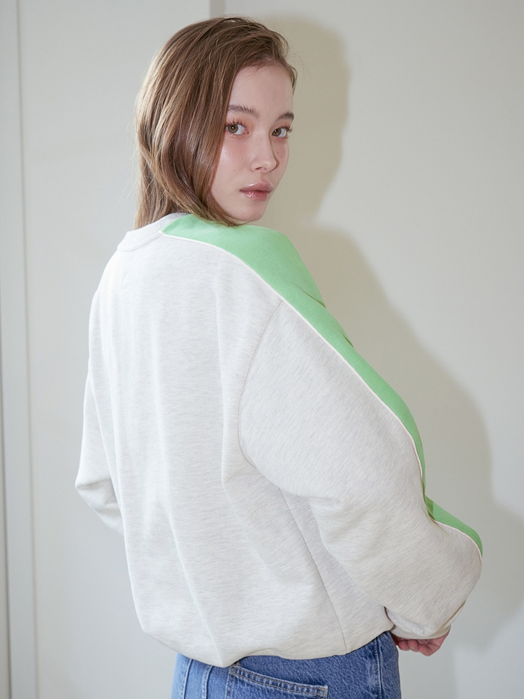 LINE COLOR BLOCK SWEATSHIRT_GREY