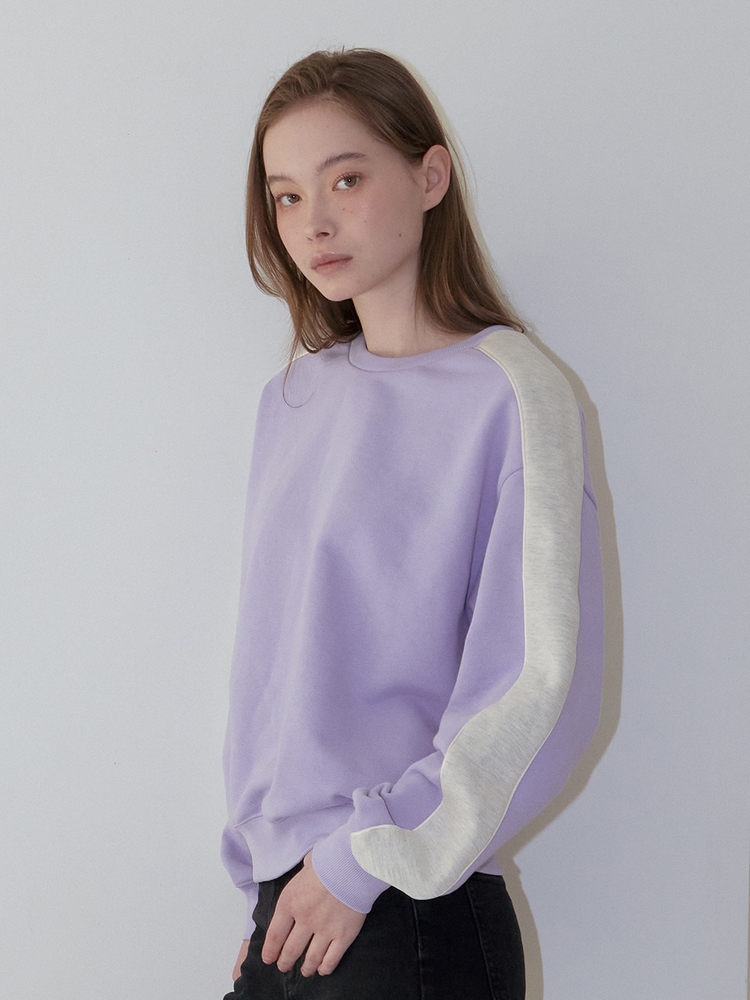 LINE COLOR BLOCK SWEATSHIRT_PURPLE