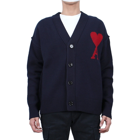 [아미] 23FW 빅하트 로고 브이넥 울 가디건 (UKC006 018 4005)