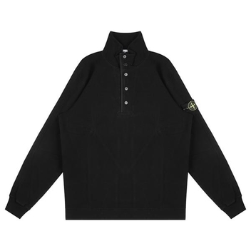 [스톤아일랜드]23FW 791561152 V0029 와펜 패치 버튼 스웨트셔츠 블랙