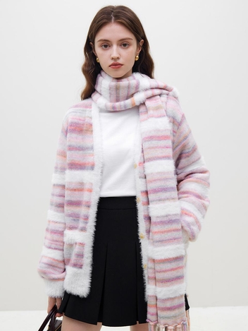 WD_Rainbow stripe cardigan jacket