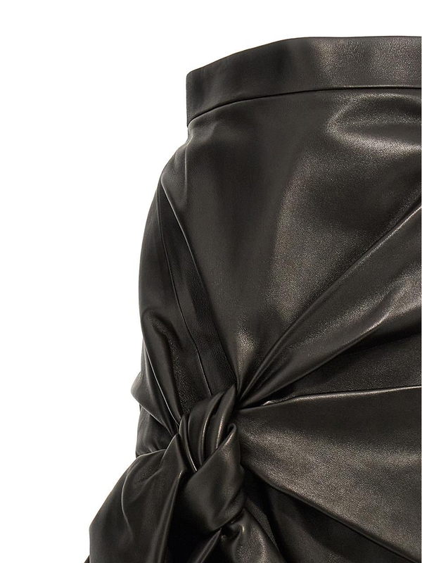 알렉산더 맥퀸 Maxi bow leather skirt 780910Q5AL11000