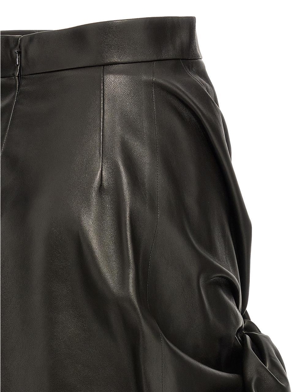 알렉산더 맥퀸 Maxi bow leather skirt 780910Q5AL11000