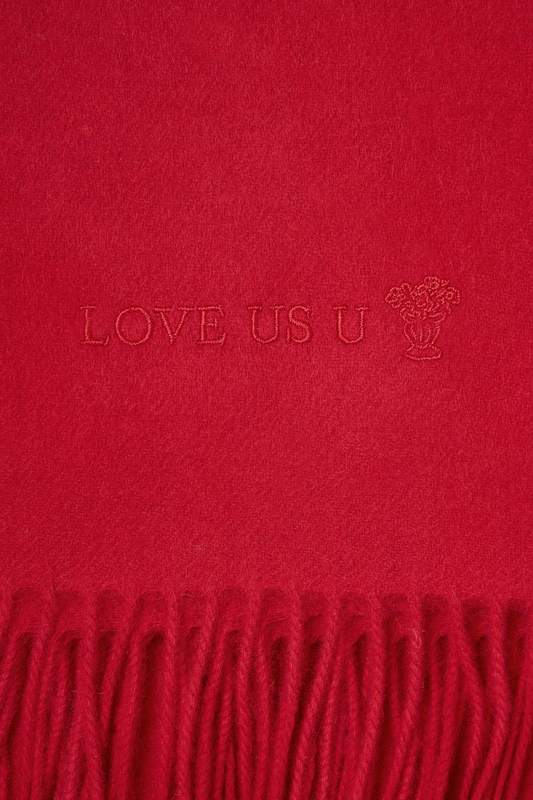 LOVE US U Ramswool Muffler (Red)