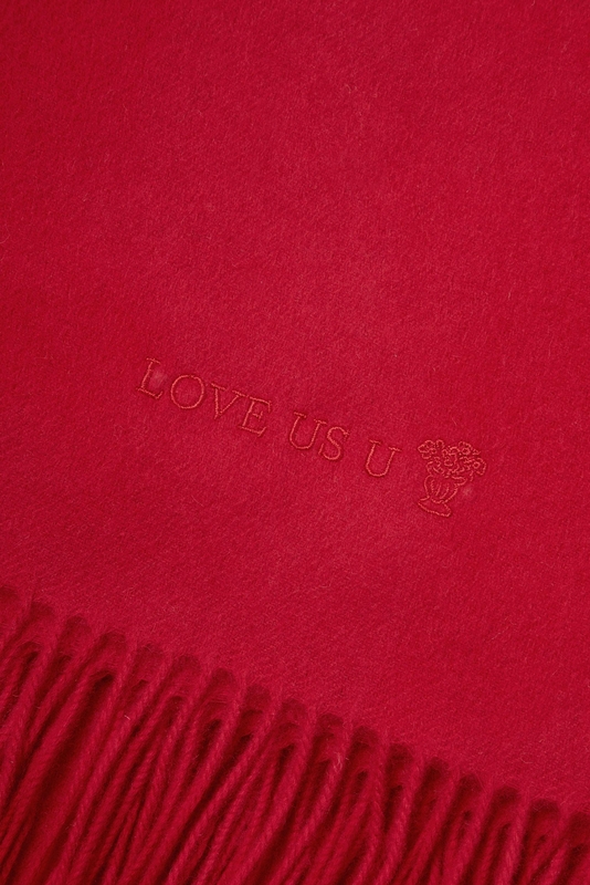 LOVE US U Ramswool Muffler (Red)