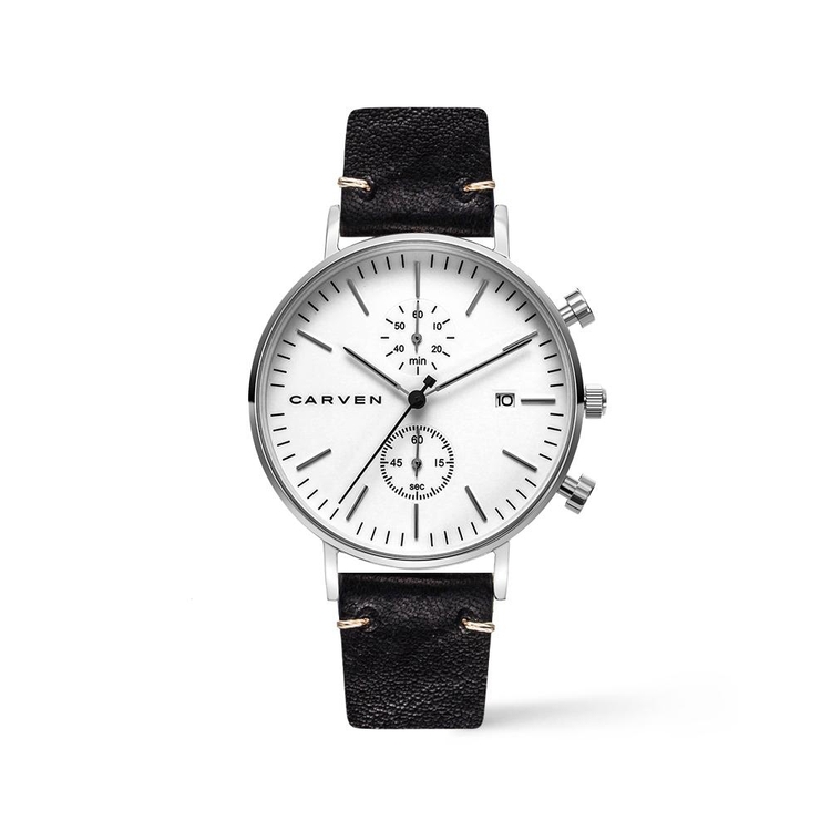 [CARVEN] 남성 가죽시계 CV601-WH/R.BK(S)