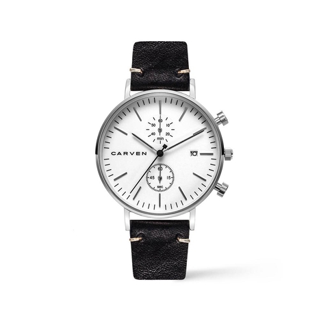 [CARVEN] 남성 가죽시계 CV601-WH/R.BK(S)