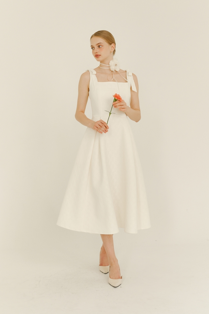 Jacquard Layered Dress (Long) / Ivory(2color)