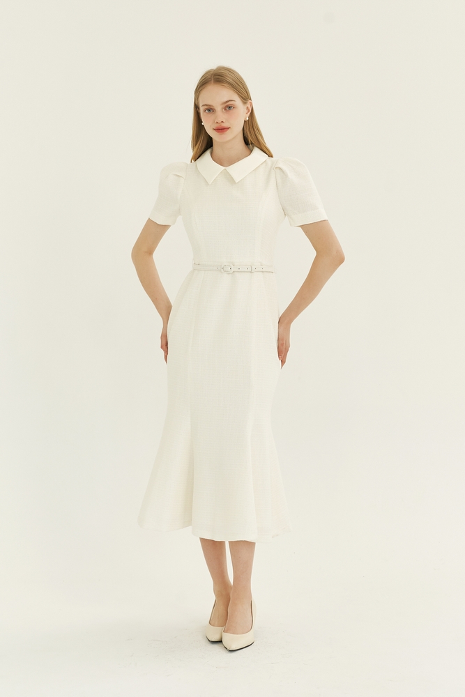 Detachable Collar Mermaid Dress/ Ivory(3color)