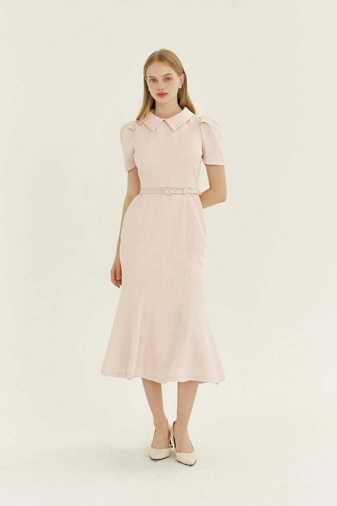 Detachable Collar Mermaid Dress/ Pink(3color)