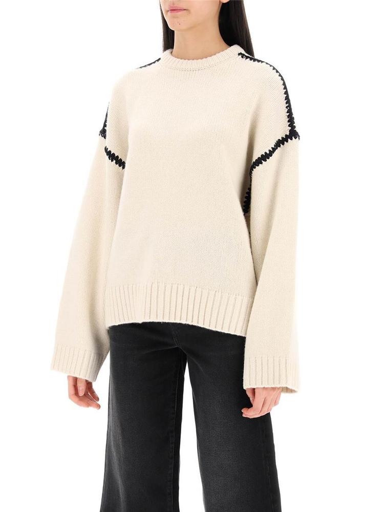 토템 Toteme sweater with contrast embroideries 241 WRT1025 YA0004