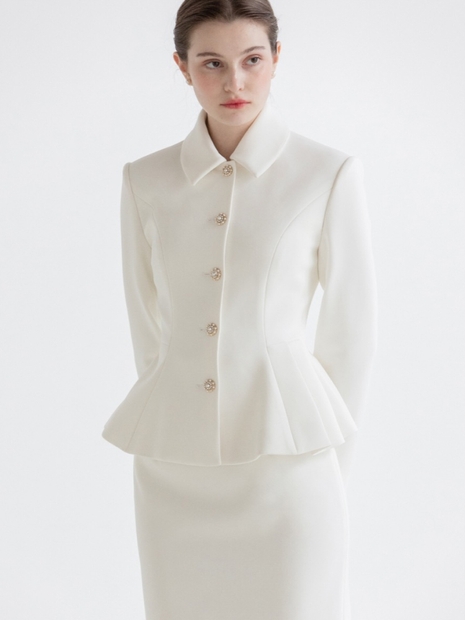 [주문제작] Peplum Jacket [IVORY]