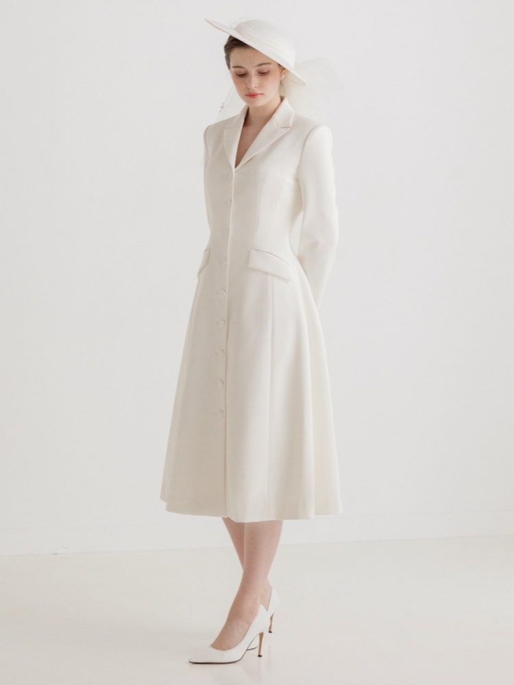 [주문제작] Flare Dress Long Jacket [IVORY]