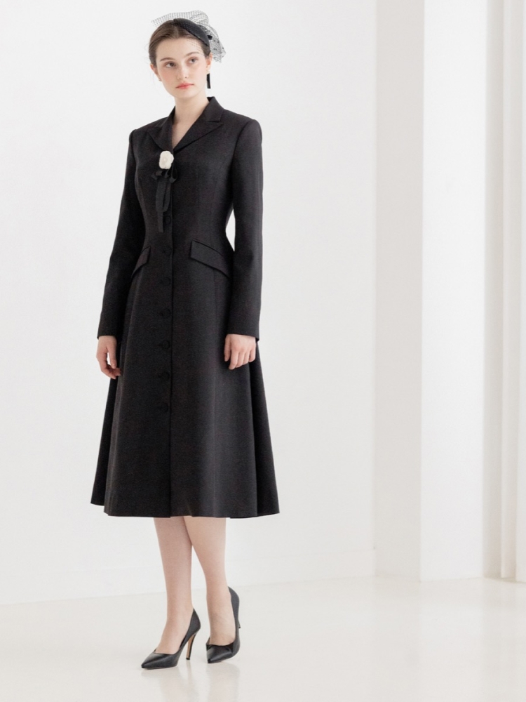 [주문제작] Flare Dress Long Jacket [BLACK]