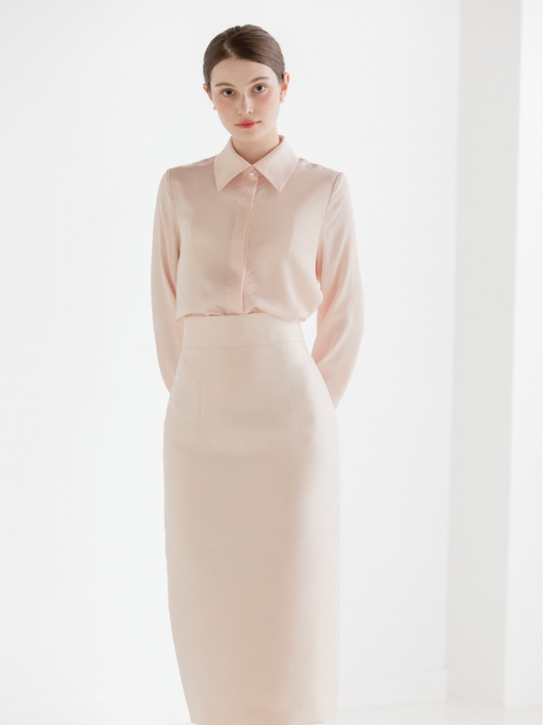 Mikado Slim Skirt [PEACH]