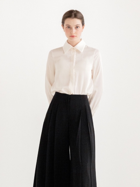 Chiffon Slim Blouse [IVORY]