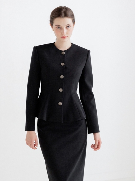 [주문제작] Peplum Jacket [BLACK]