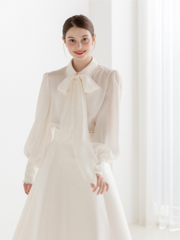 Chiffon Puff Blouse [IVORY]