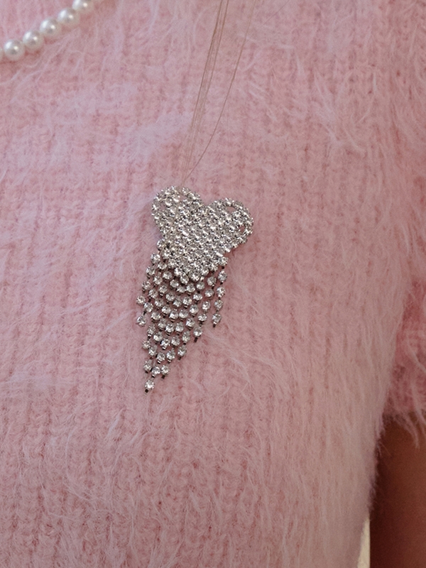      R2406_HEART CUBIC BROOCH