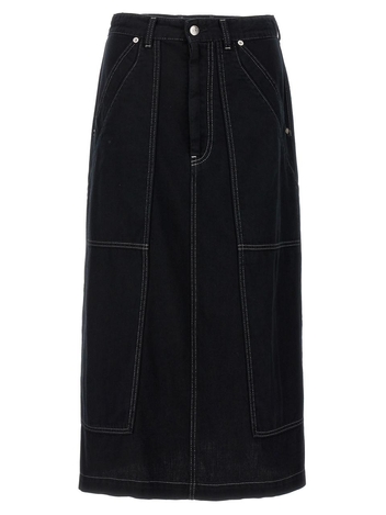 MM6 메종 마르지엘라 Lurex stitching midi denim skirt S62MI0015M30002900