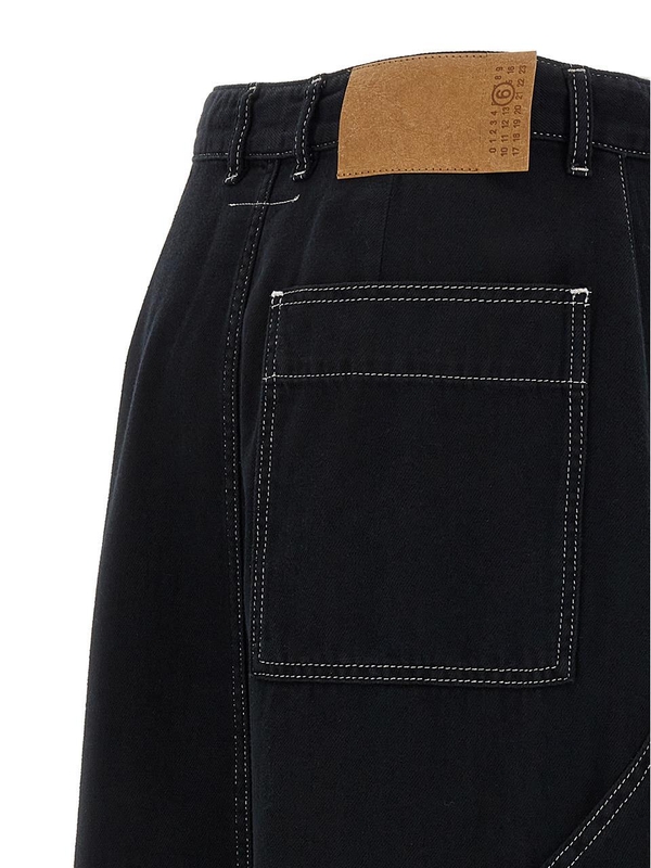 MM6 메종 마르지엘라 Lurex stitching midi denim skirt S62MI0015M30002900