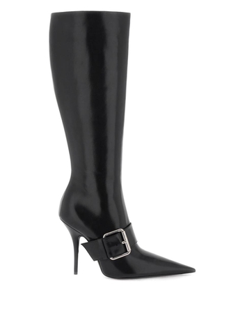 발렌시아가 Balenciaga shiny leather boots with maxi buckle 762299 WBCW2