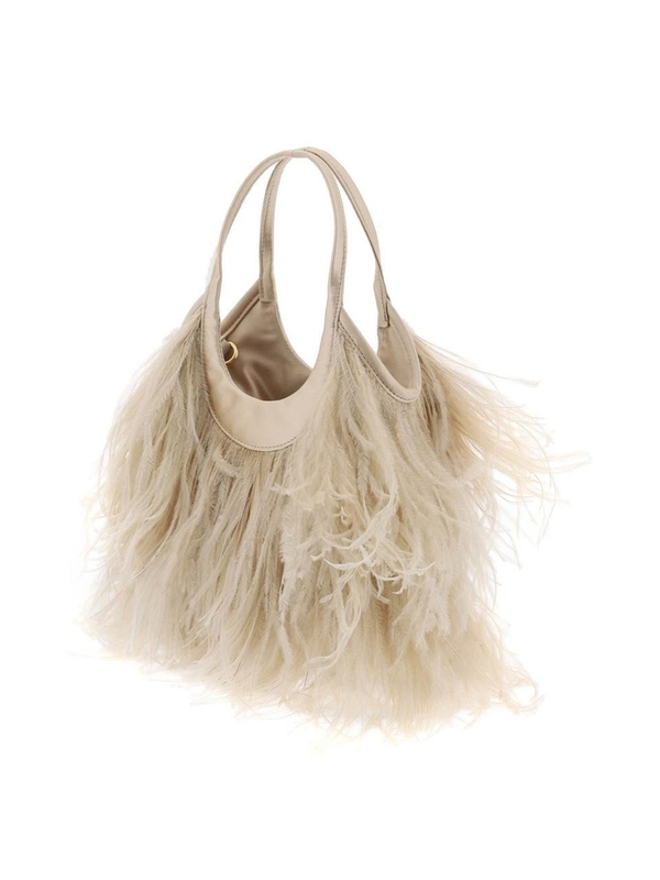 미우미우 Miu miu satin handbag with feathers 5BA281 V OOO 2CP9