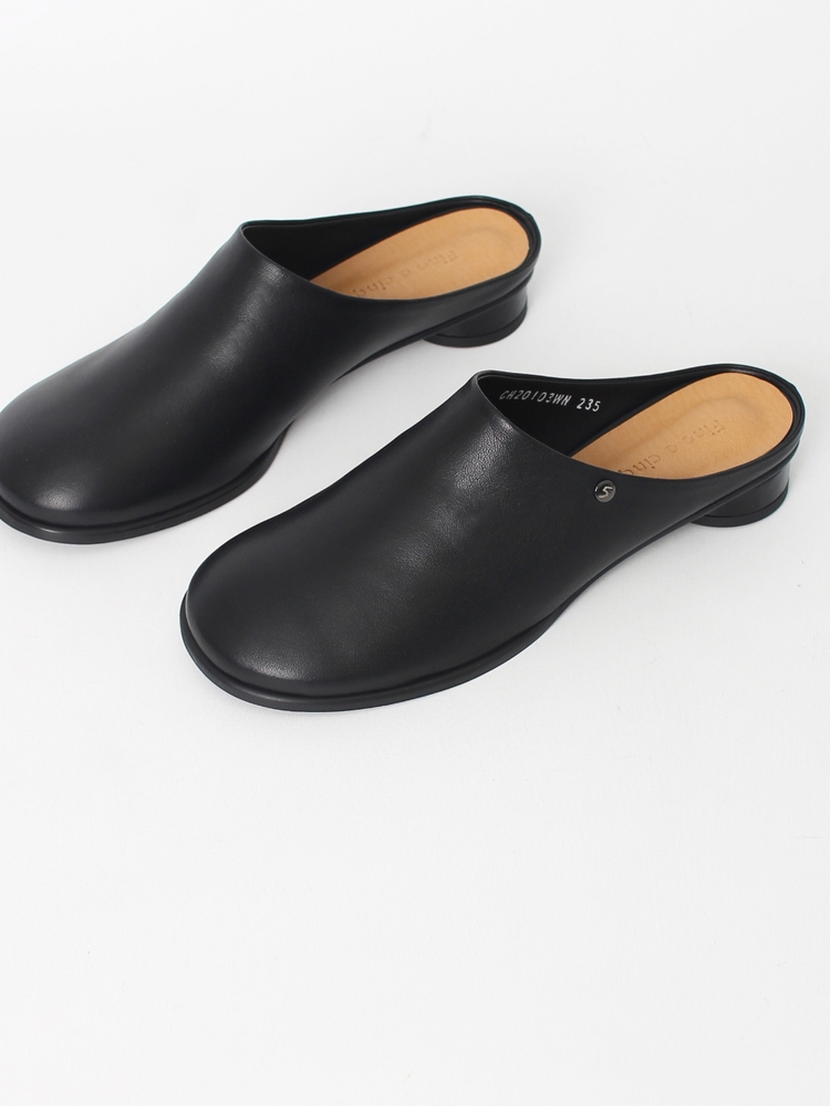 Kkulao round low mules_black