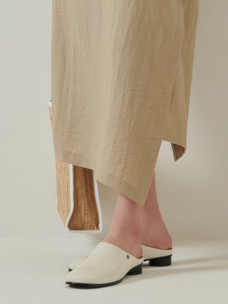 Kkulao round low mules_ivory