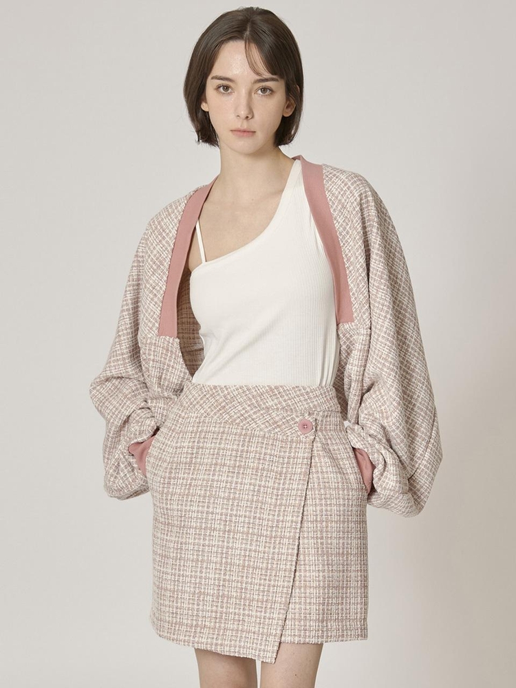 Blossom Tweed Skirt - Pink